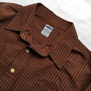 Old Navy Button Down Long Sleeve, Men, Red Plaid